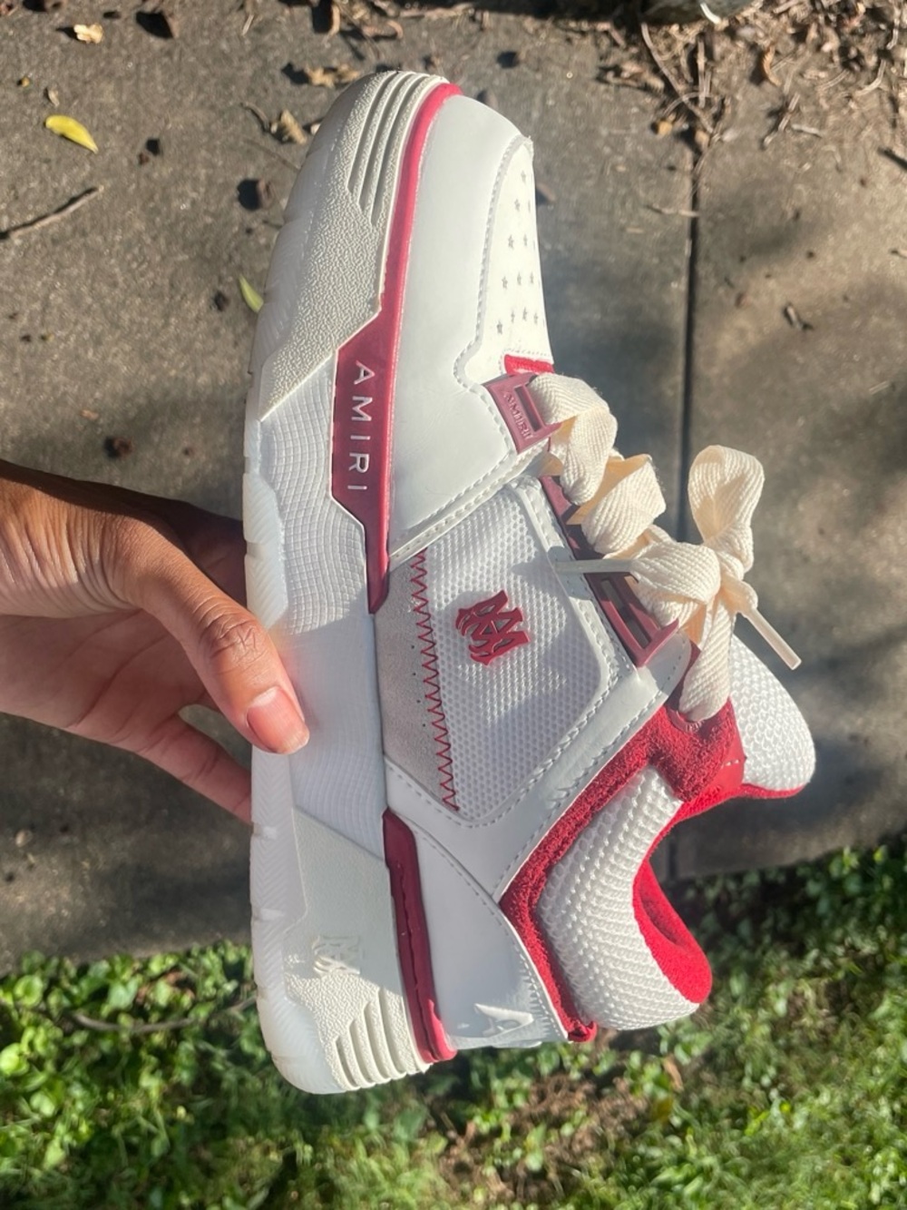 AMIRI White & Red Low-Top Women's Sneaker